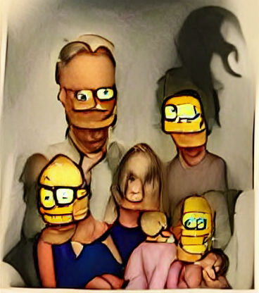 Disturbing Simpson Family Portrait in Digital Art