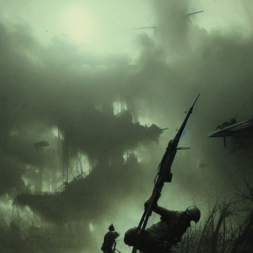 Vietnam War Horror in Dark Fantasy Style