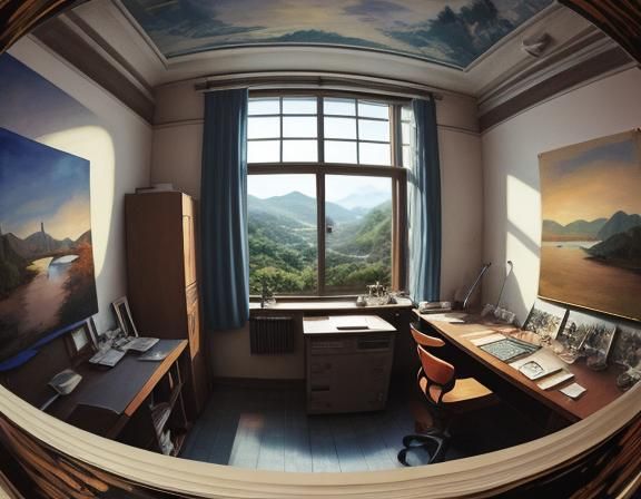 Abstract Landscape in Studio Ghibli Style