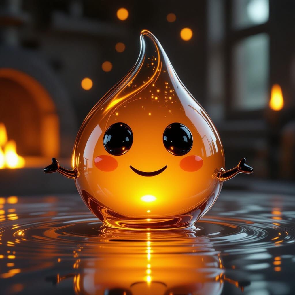 Molten Glass Ghost Emoji Spirit