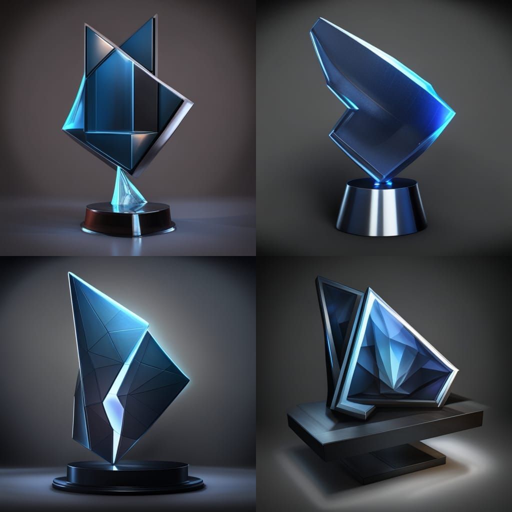 Esports Trophy in Broken Glass 3D Model