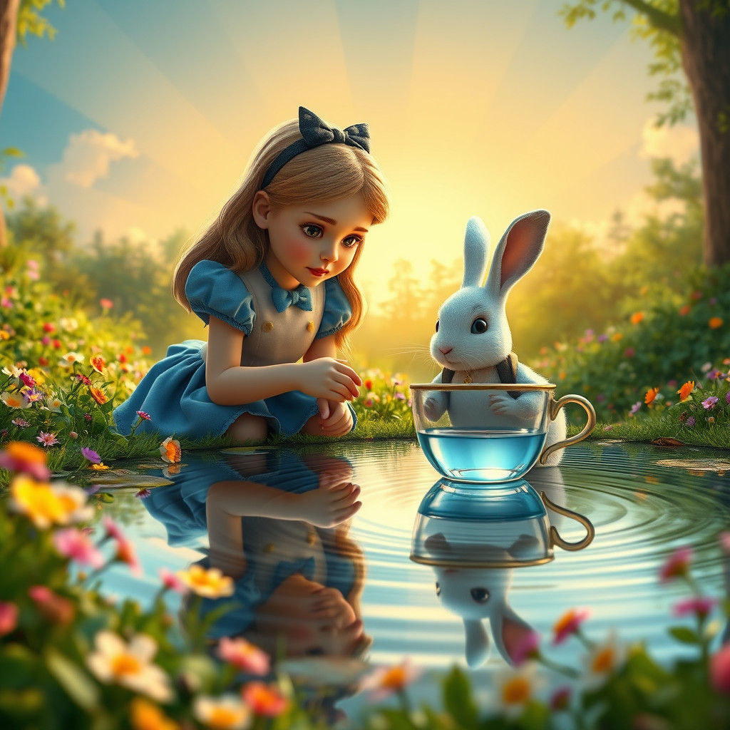 Alice in Wonderland: Forest Reflection, in 3D Digital Art