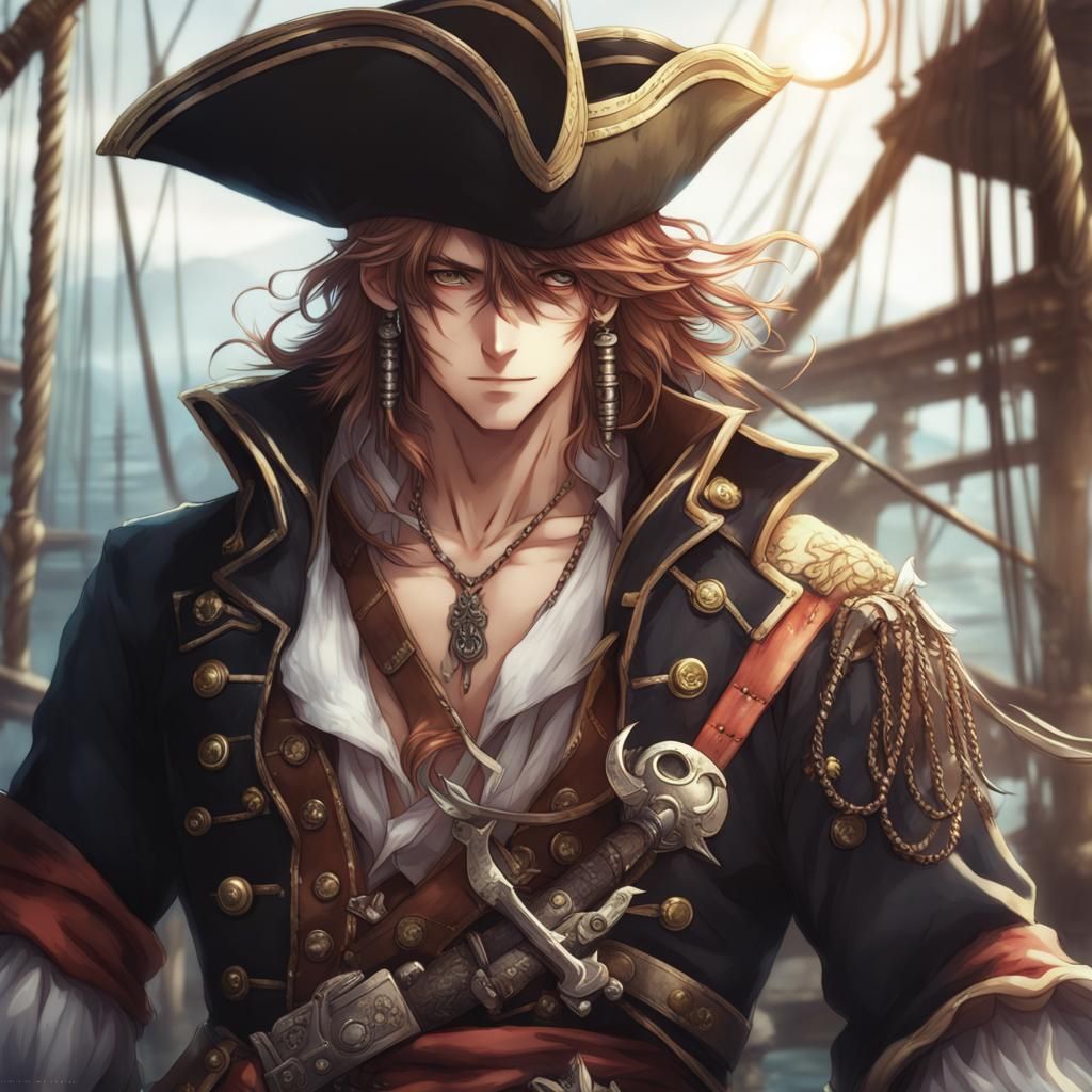 Anime Pirate Portrait with Dynamic Lighting