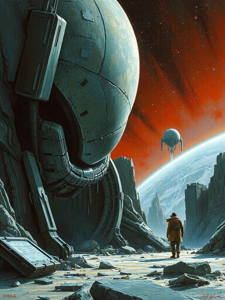 Retro Sci-Fi Cityscape Illustration