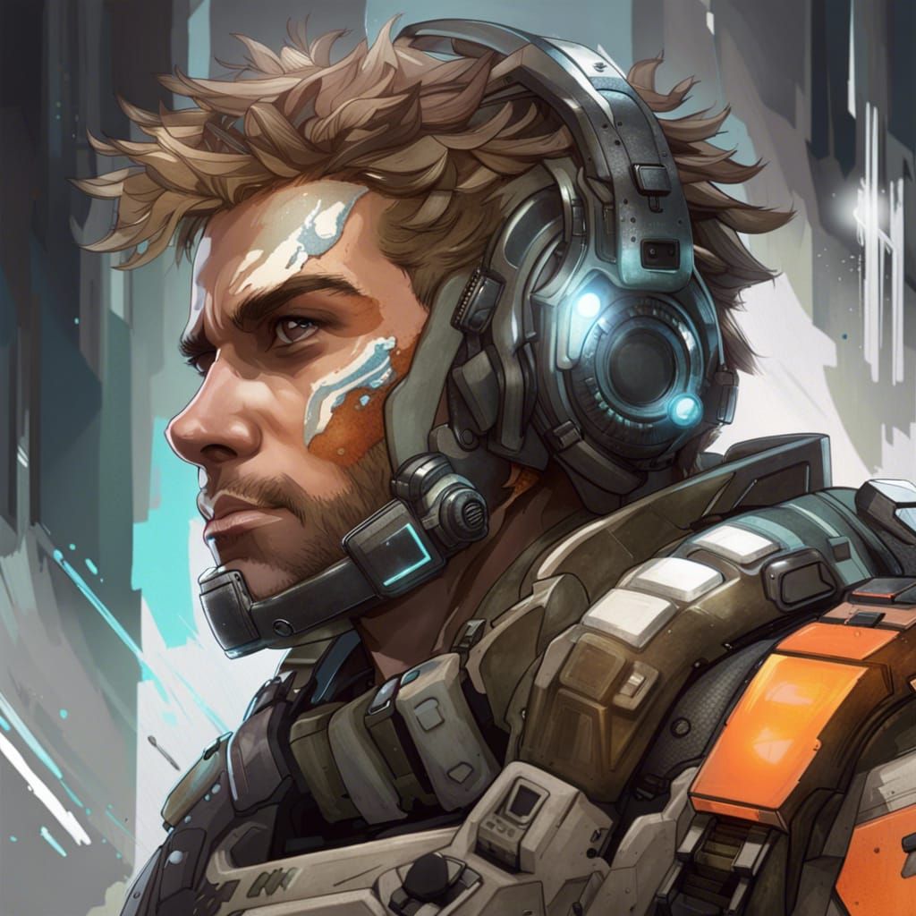 Titanfall Pilot Portrait in Hyperdetailed Concept Art