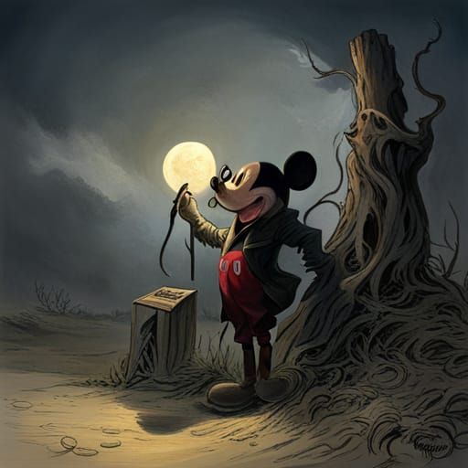 Horror Mickey Mouse in Gustave Doré Style