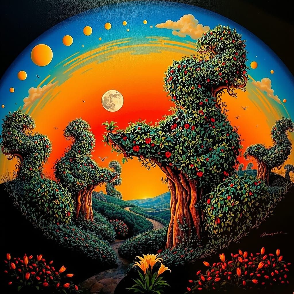 Overgrown Garden Path as a Photorealistic Visual Maze