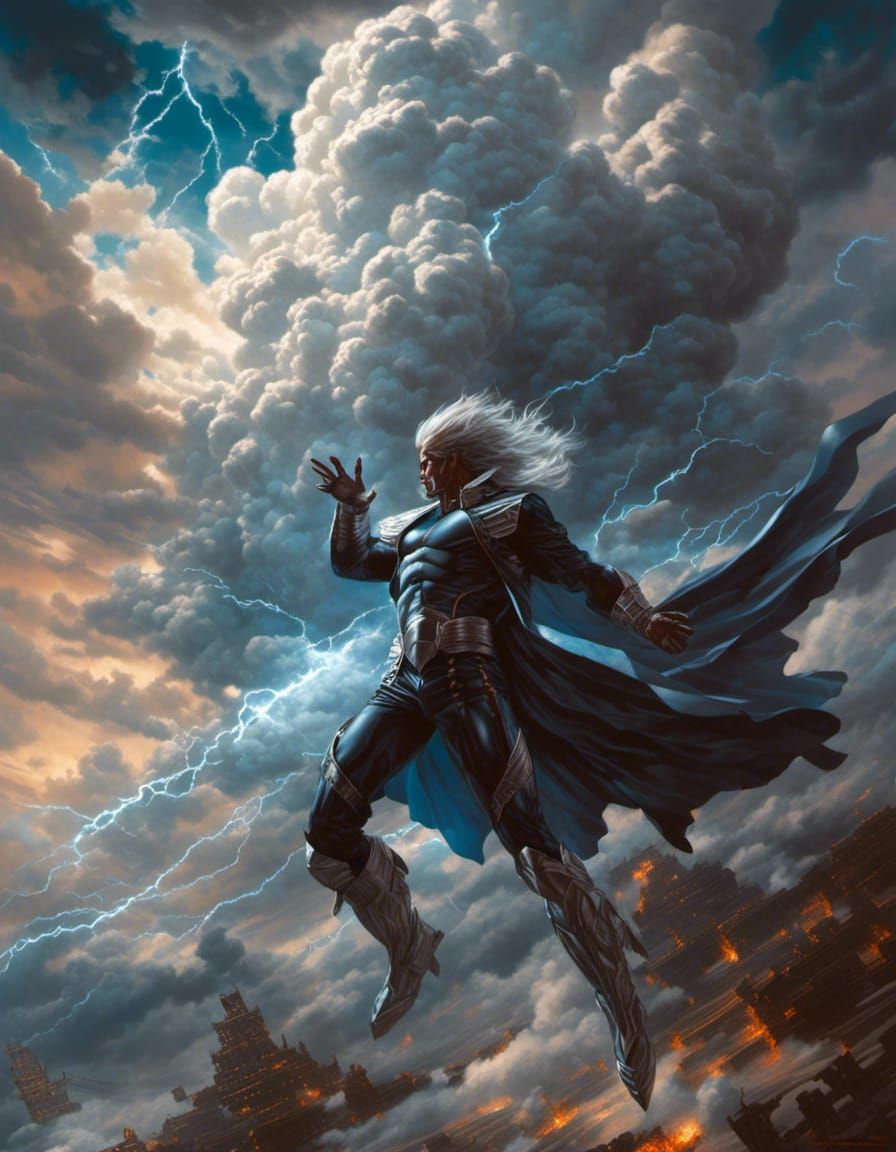 Storm Controlling Thunderclouds in Digital Painting Style