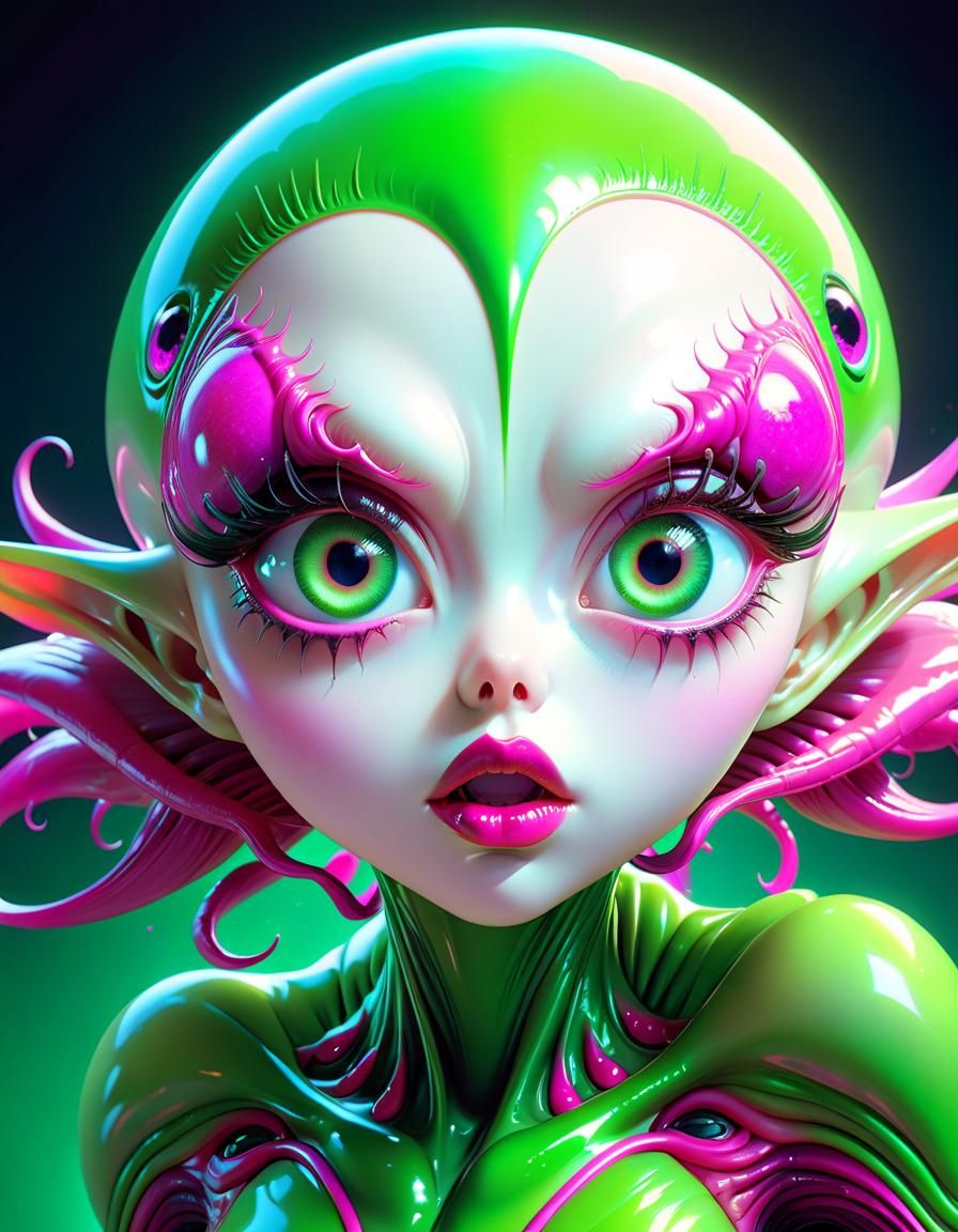 Surreal alien girl