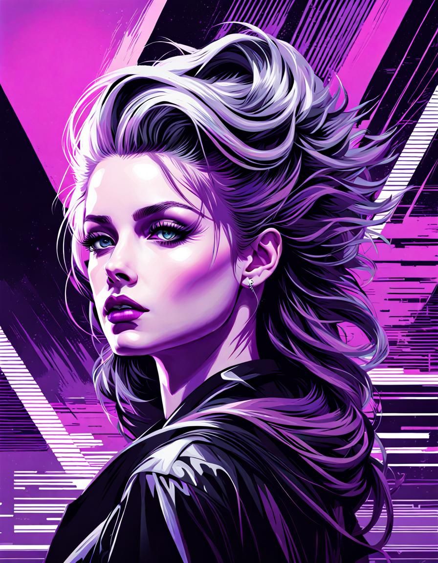 Glitchcore Laura Palmer Vaporwave Digital Painting