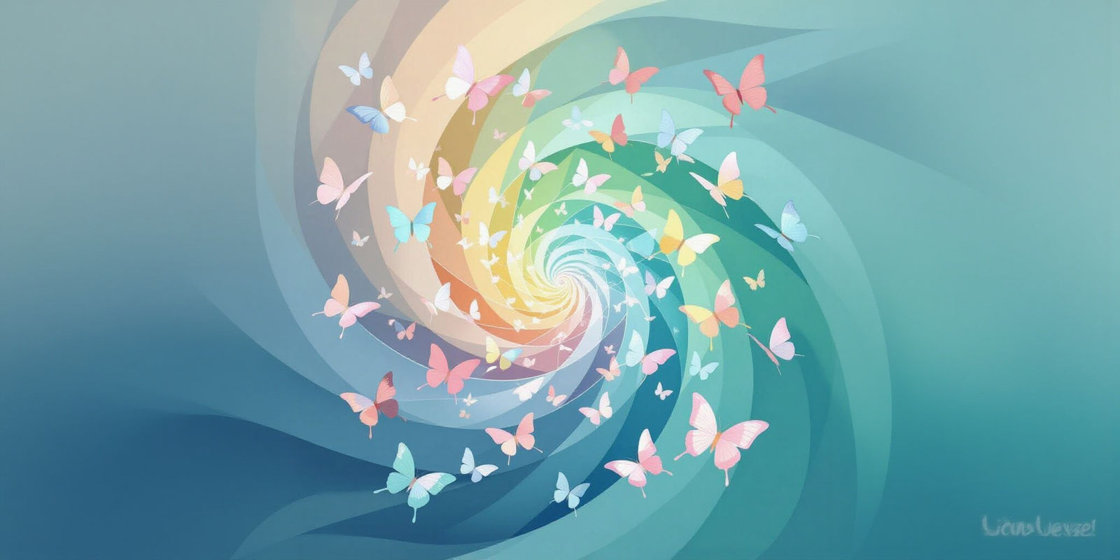 Surreal Butterflies Dance in Iridescent Orb Vortex