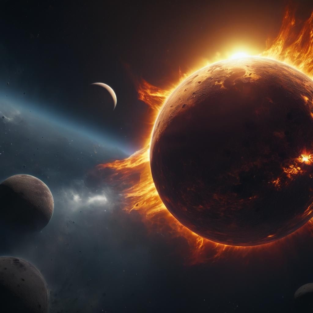 Galactic Moon Shadowing a Burning Sun in Deep Space