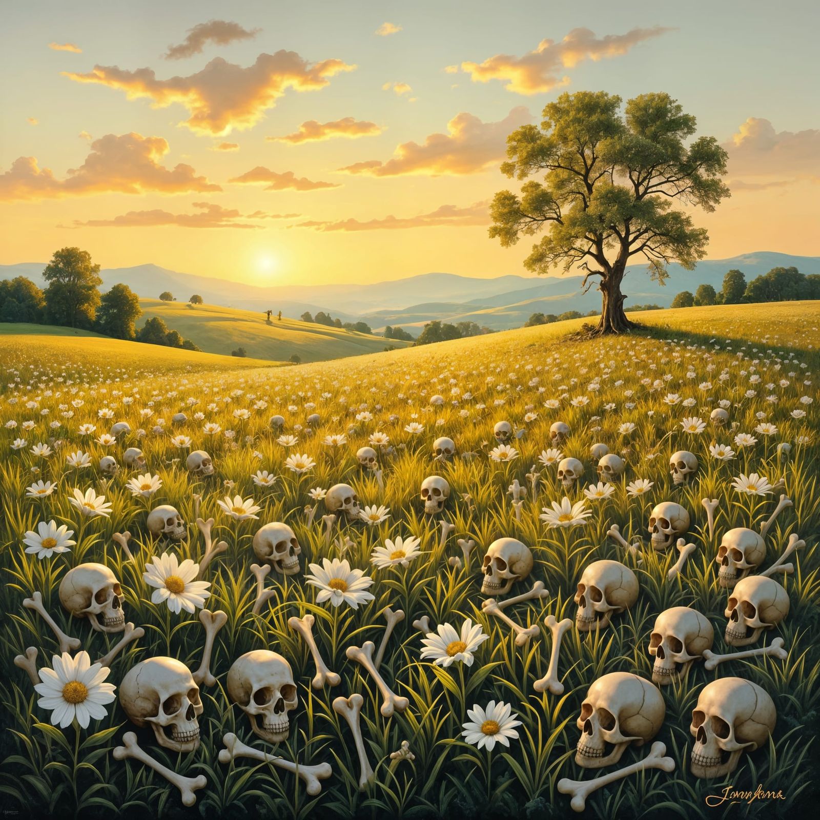 Surreal Bone Meadow at Golden Hour
