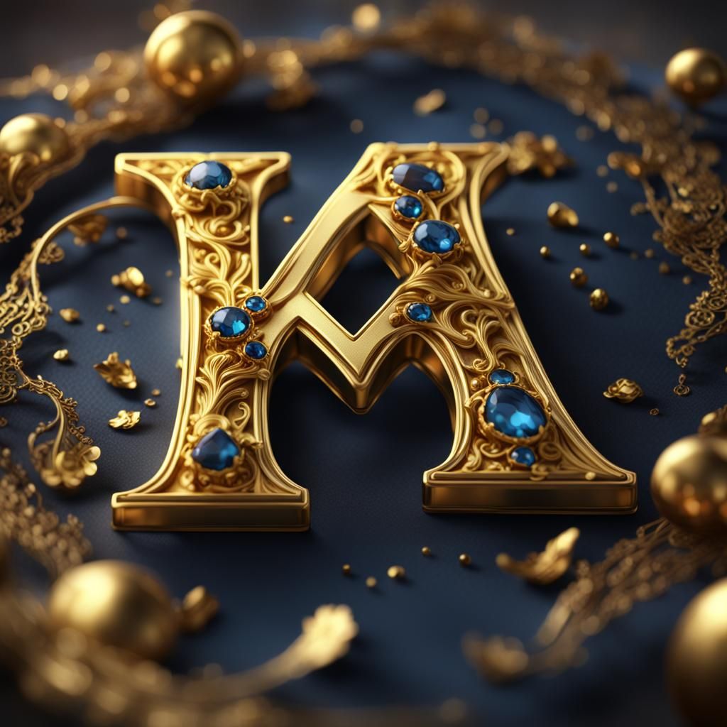 Golden Letter M Brooch Concept Art