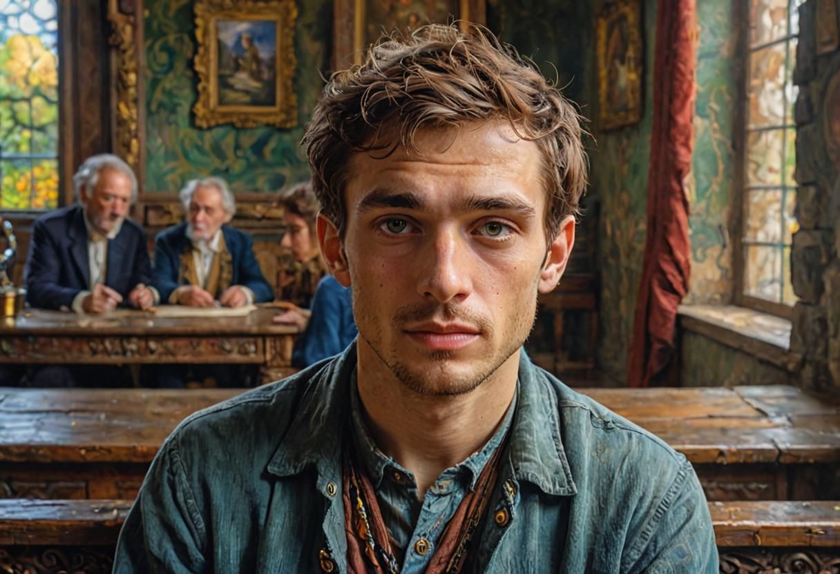 Captivating Young Man in Photorealistic Fantasy Art