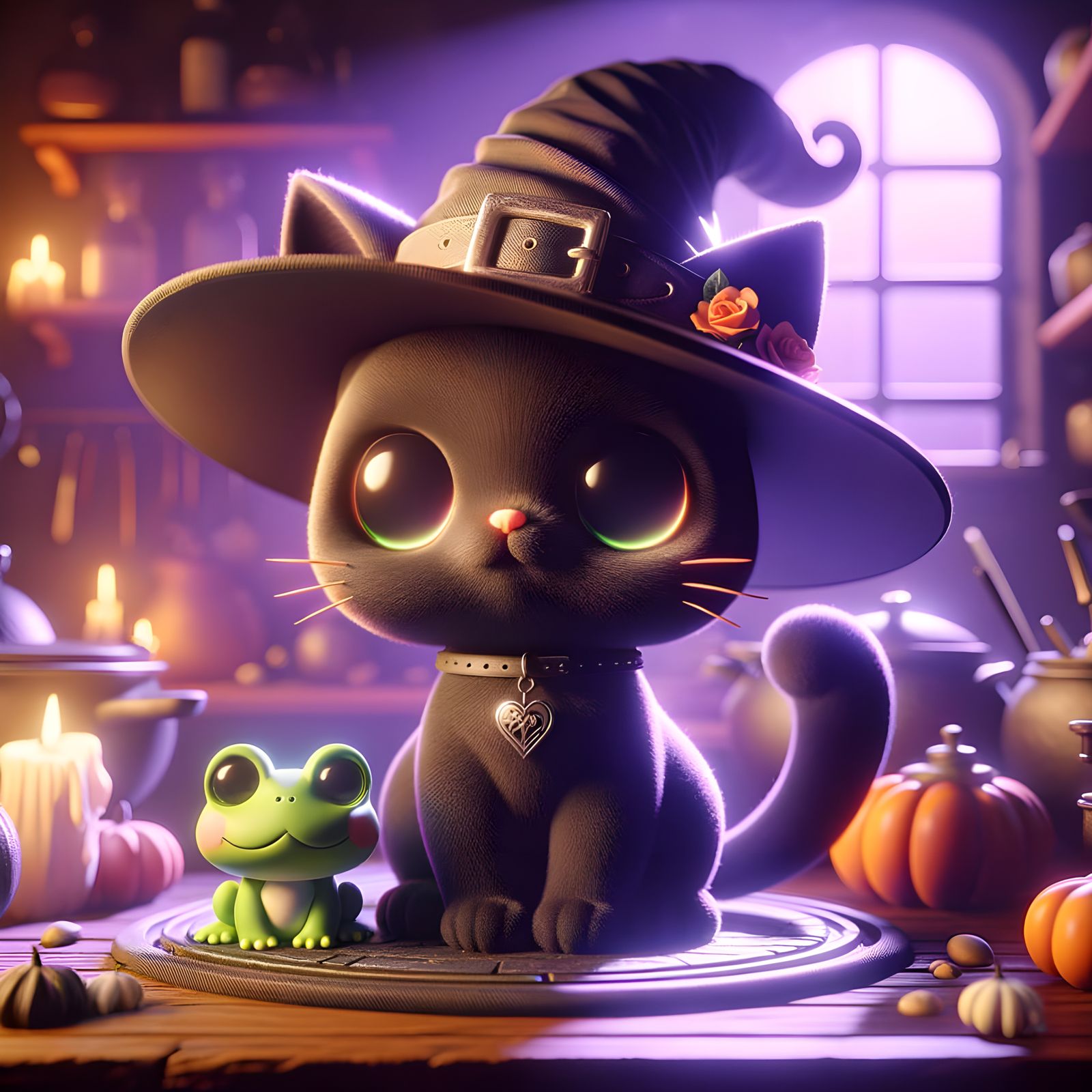 Mystical Feline Duo in Enchanted Kitchen