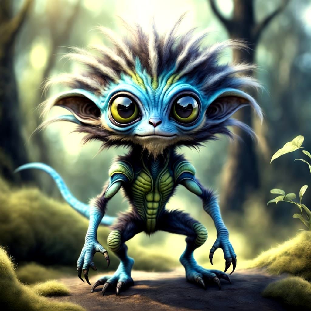 Photorealistic Furry Alien Creature from Beta Centauri