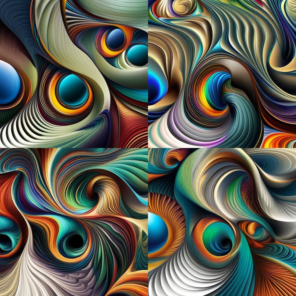 Psychedelic 60's Poster Art with Fractal Patterns