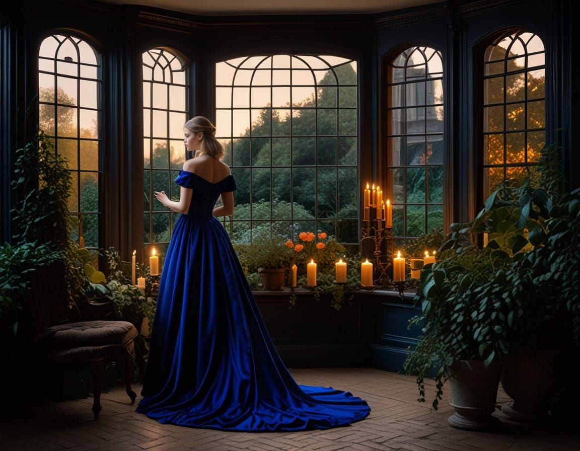 Elegant Beauty by Victorian Bay Window