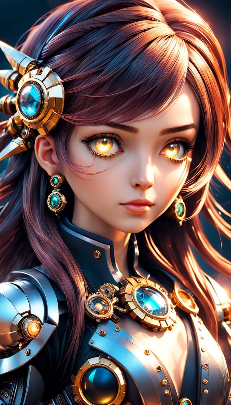 Surreal Hyperrealistic Pirate Bot in Vibrant Oil Painting