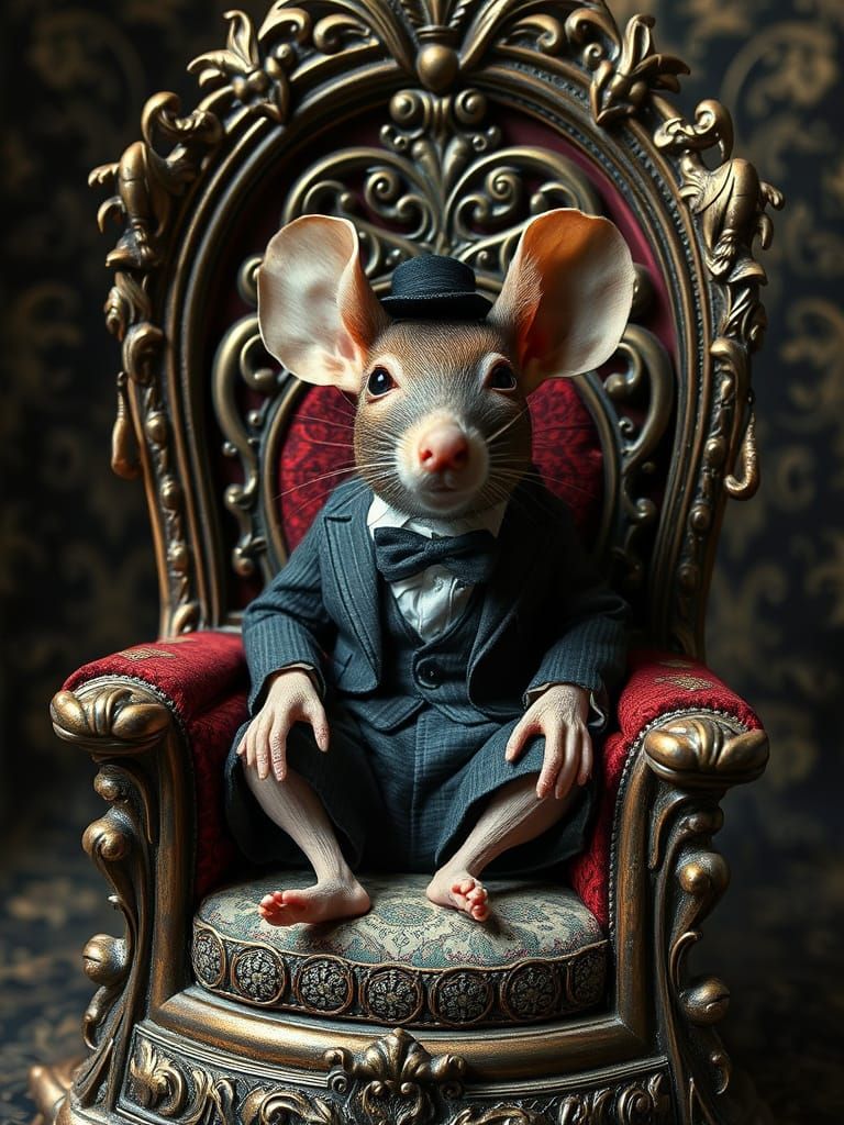 Rat Monarch in Ornate Surrealist Style