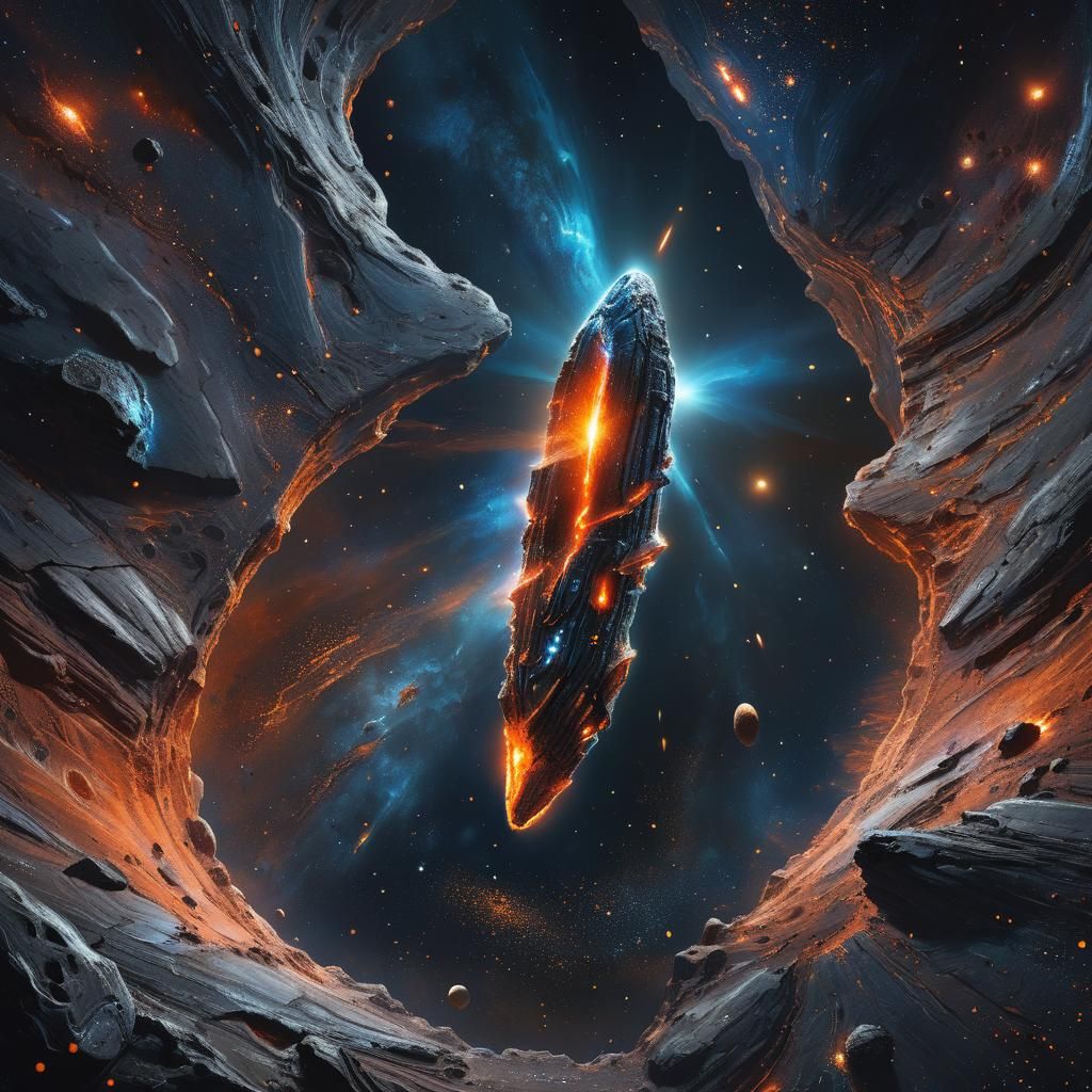 Oumuamua in Space: Fantasy Concept Art