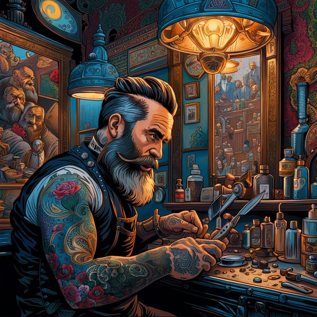 Claude Monet as a Hipster Barber