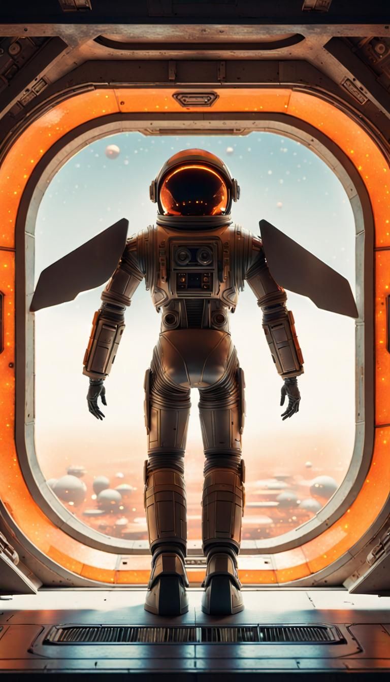 Retro Futuristic Spaceship Interior in 3D Diorama