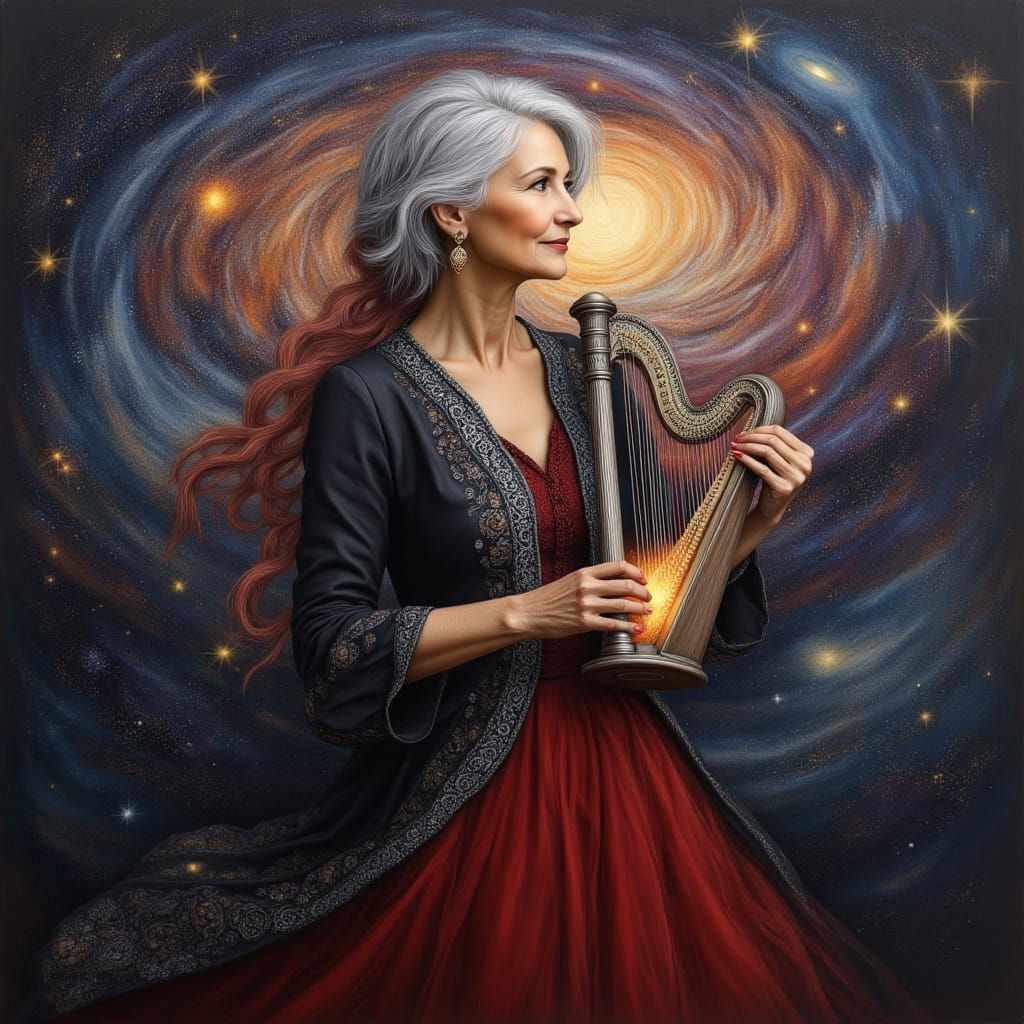 Ethereal Portrait of a Cosmic Muse