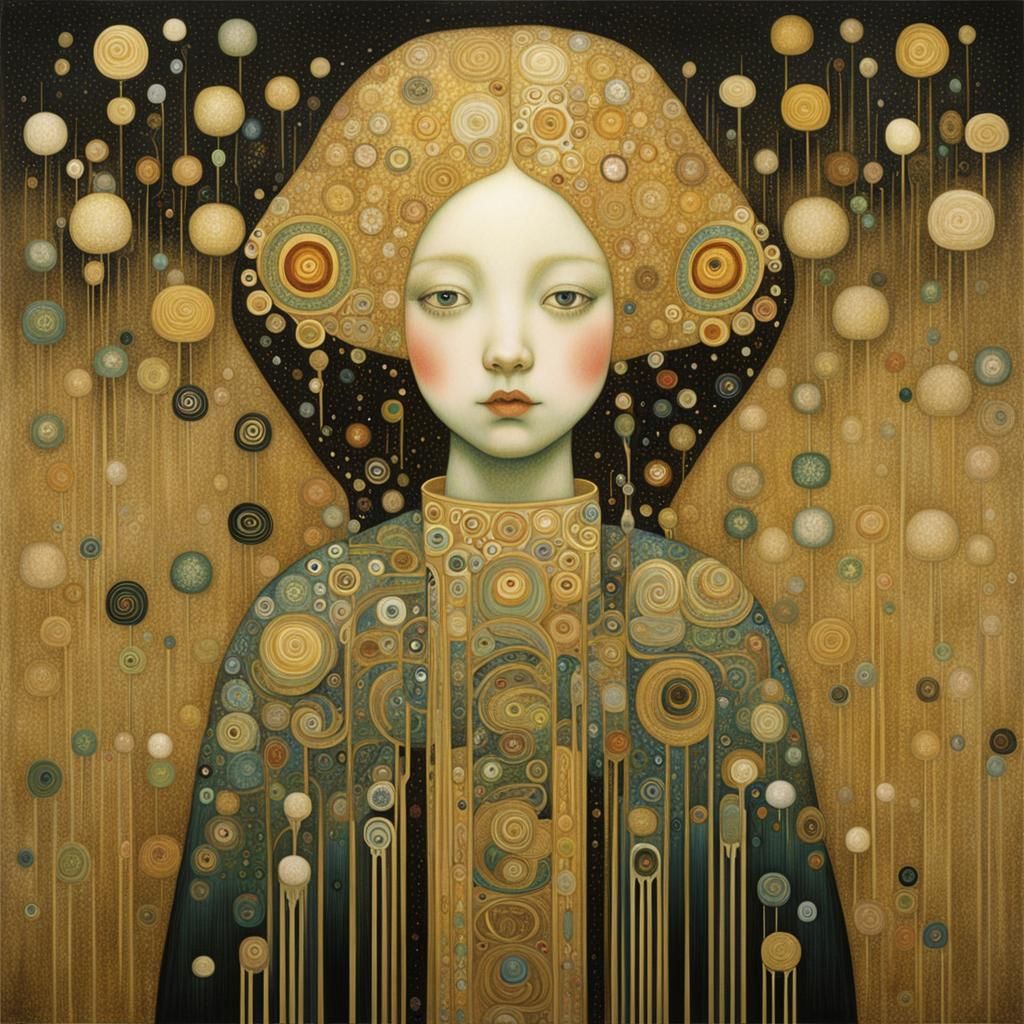 Girl Portrait in Art Nouveau Style