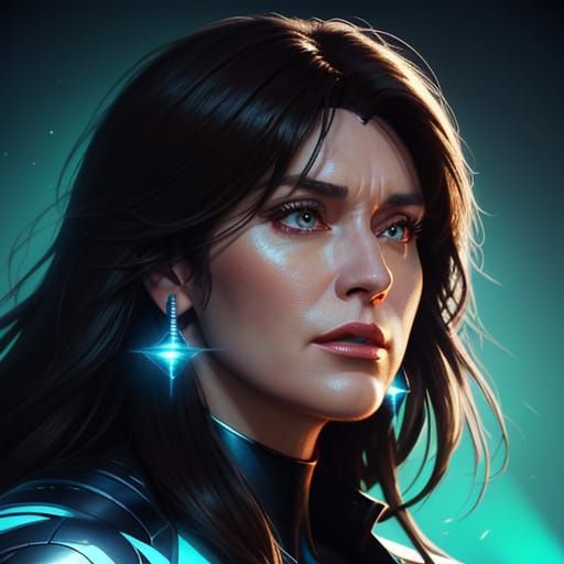 Laura Branigan Portrait in Vibrant Digital Art Style