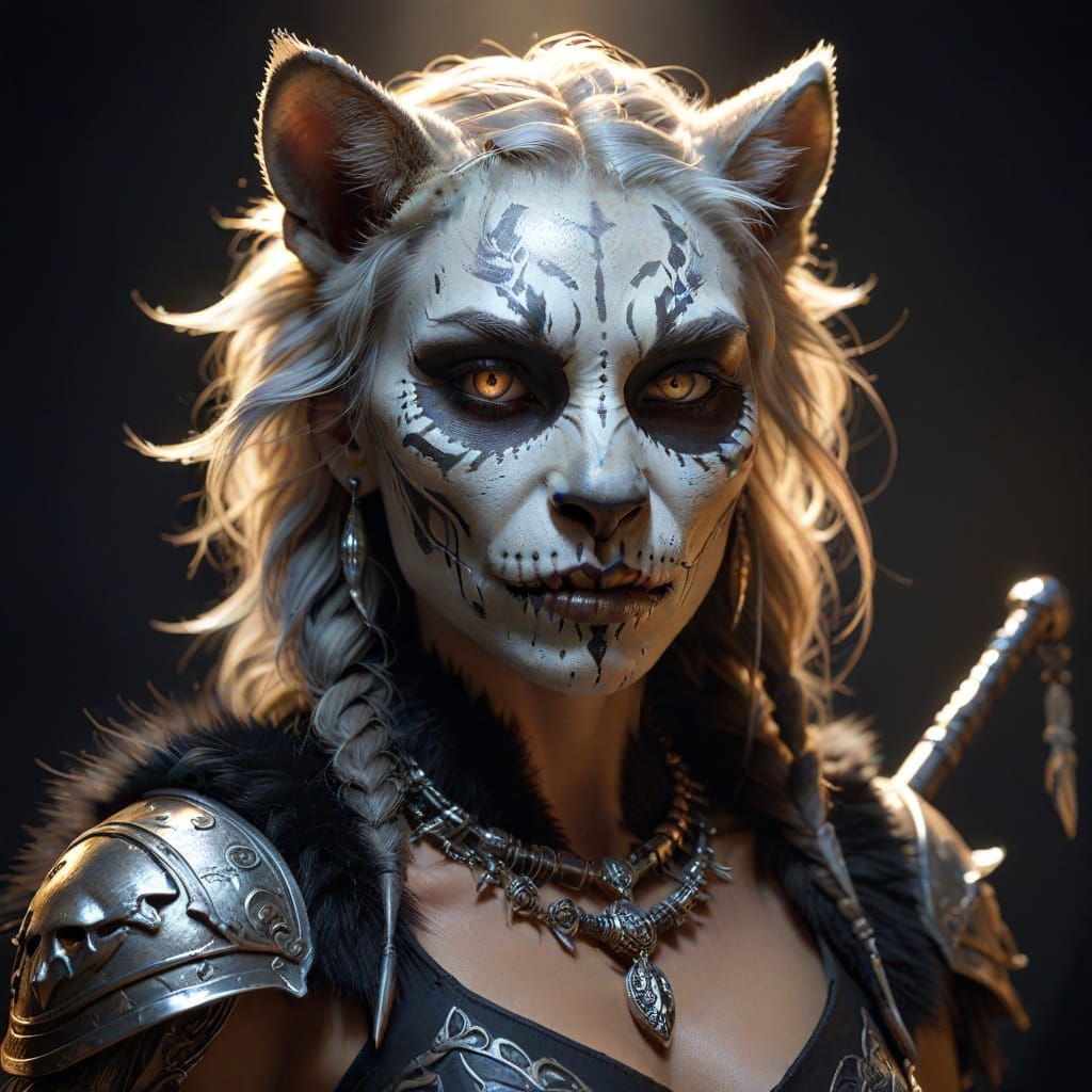 Fierce Tabaxi Tribal Goddess