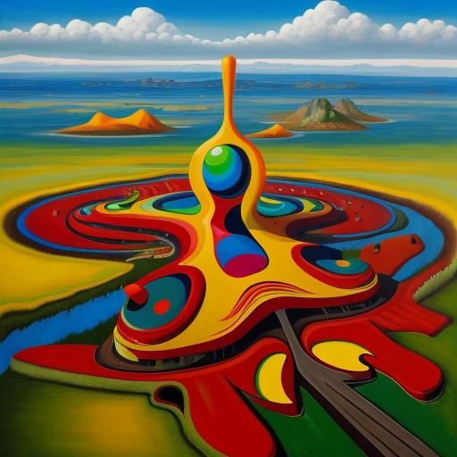 Surreal Scene in Matte Oil Painting Style