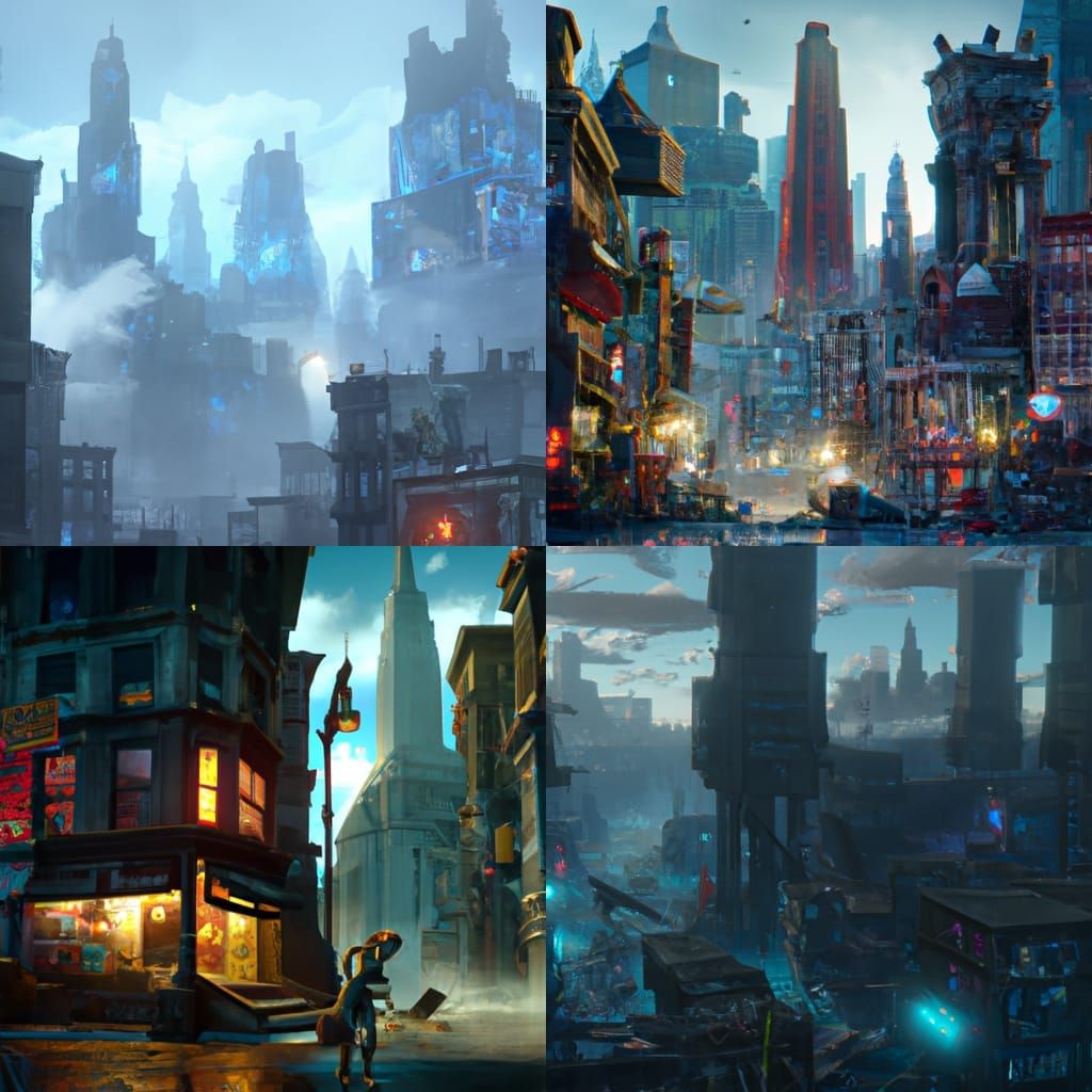 Detailed Matte Painting of New York City