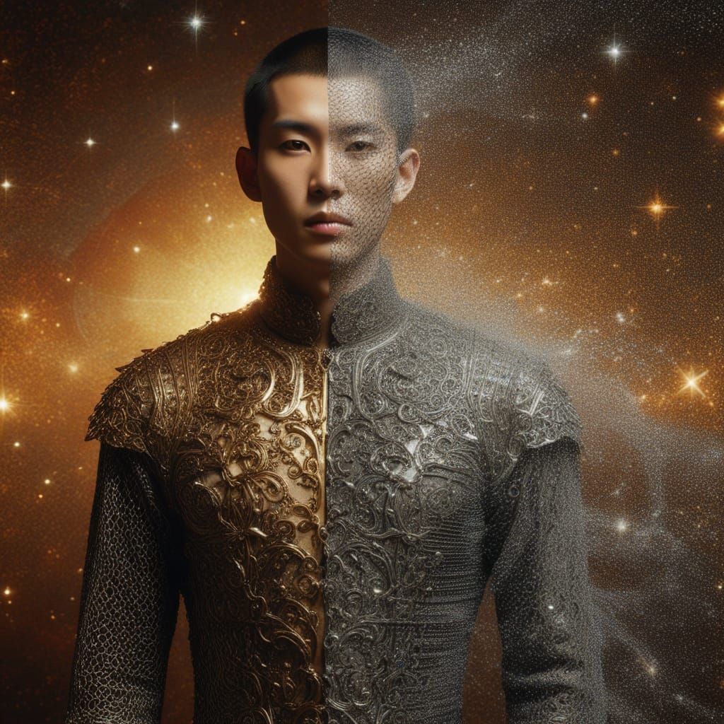 Majestic Chinese Warrior Transformed by Elemental Magic