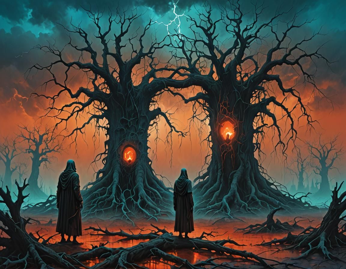 Demons and Angels Ethereal Battle in Mystic Style