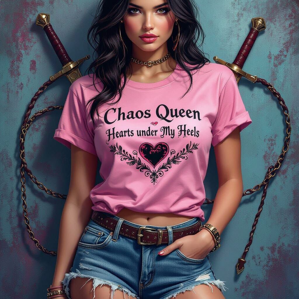 Pink T-Shirt with "Hearts Under My Heels" Design