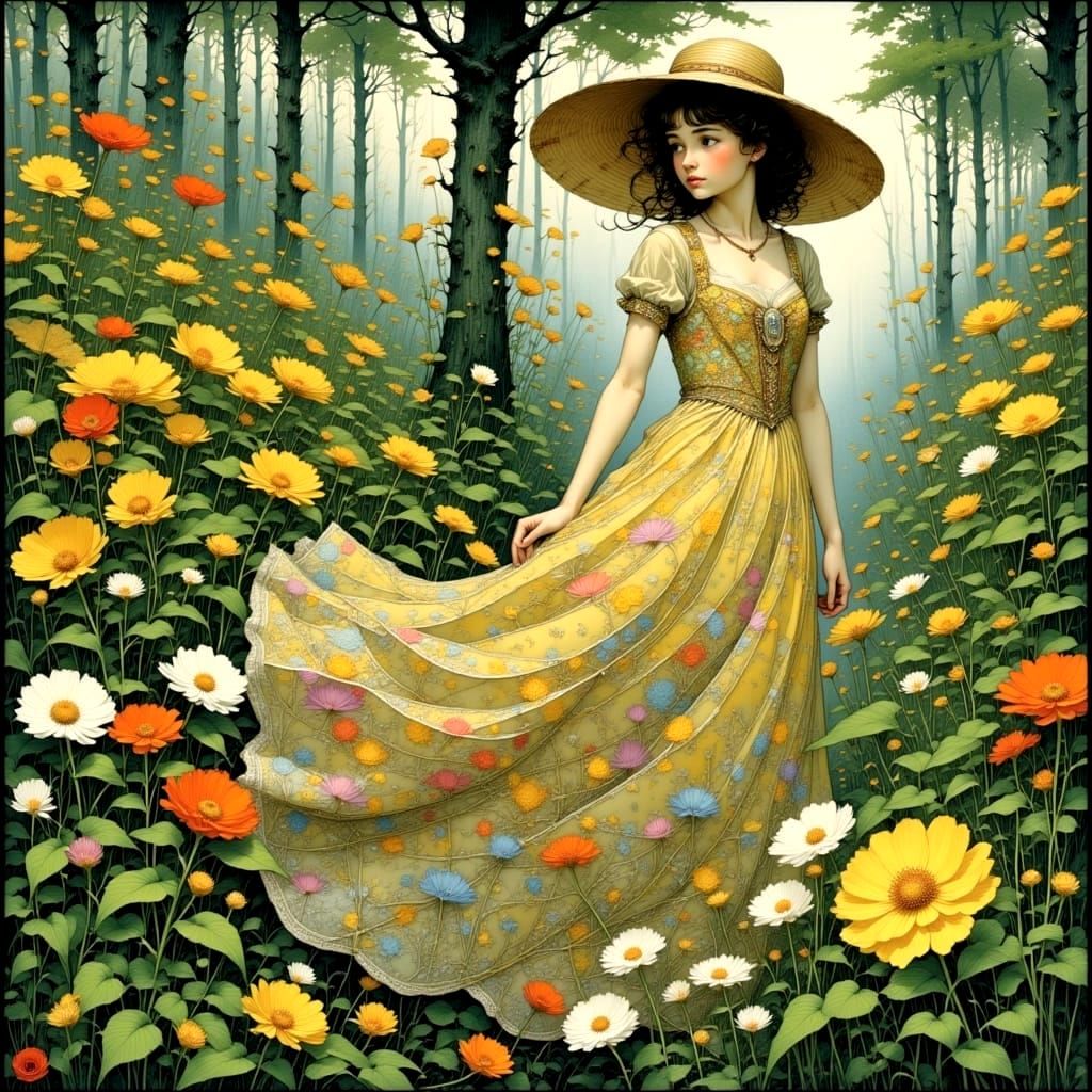 A Neo-Impressionist Masterpiece: Spring's Arrival in Vibrant...