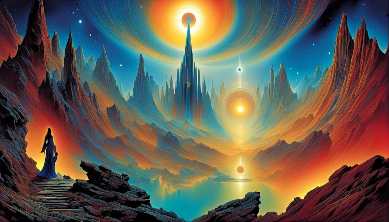 Cosmic Spiritual Masterpiece in Surreal Style