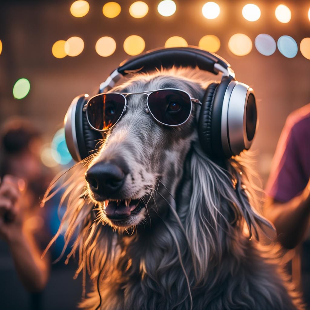 Deerhound DJ Rocks the Rave: A Canine Party Animal
