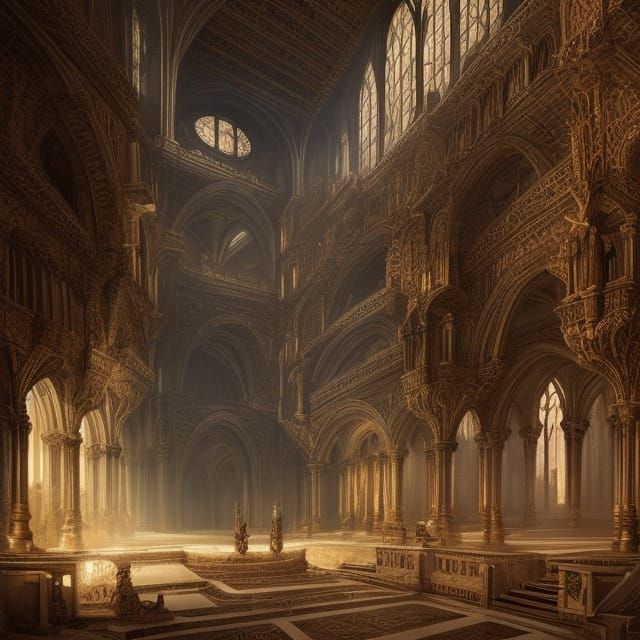 Church Interior: Divine Moonlight Illuminates Brutalist Desi...