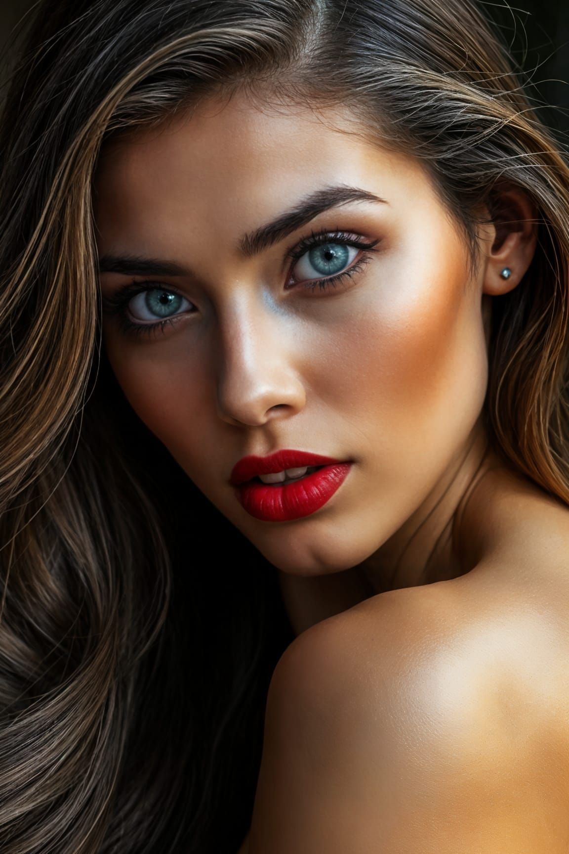 Exquisitely Realistic Portrait of a Beautiful Woman
