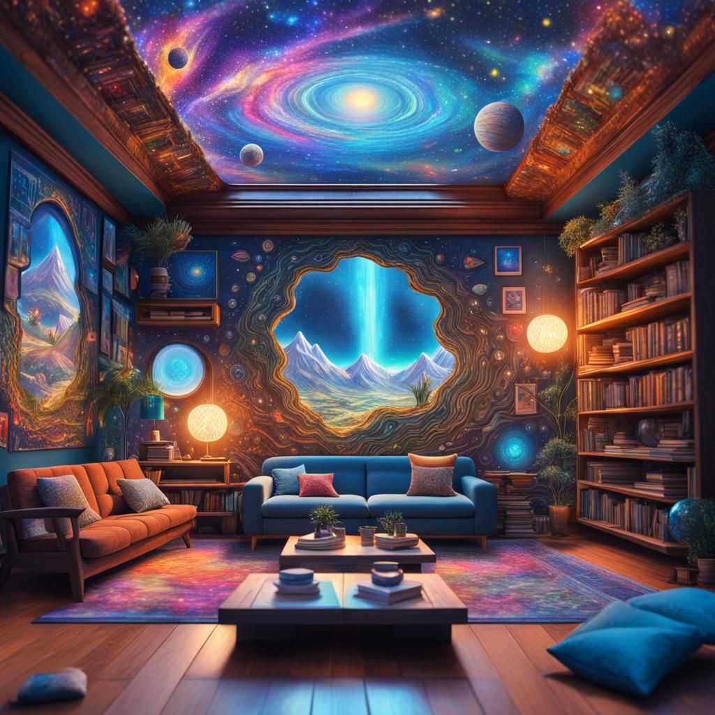 Cozy Living Room Diorama in Oversized Novel