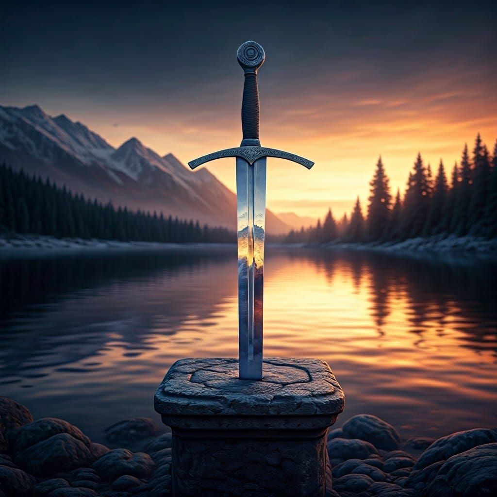 Sword Reflecting Winter World in Magical Realism