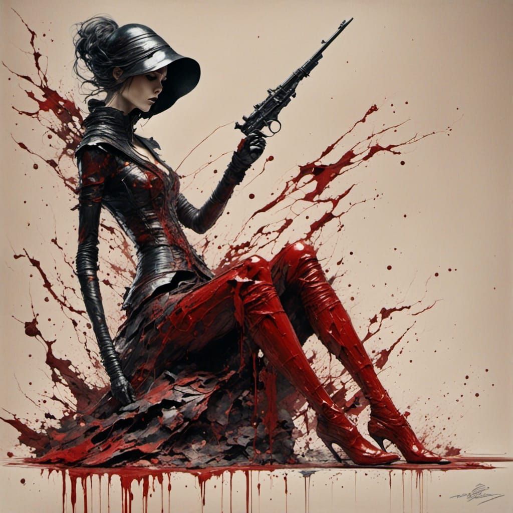 Cartoon Newspaper Art of Female with Medical Elements