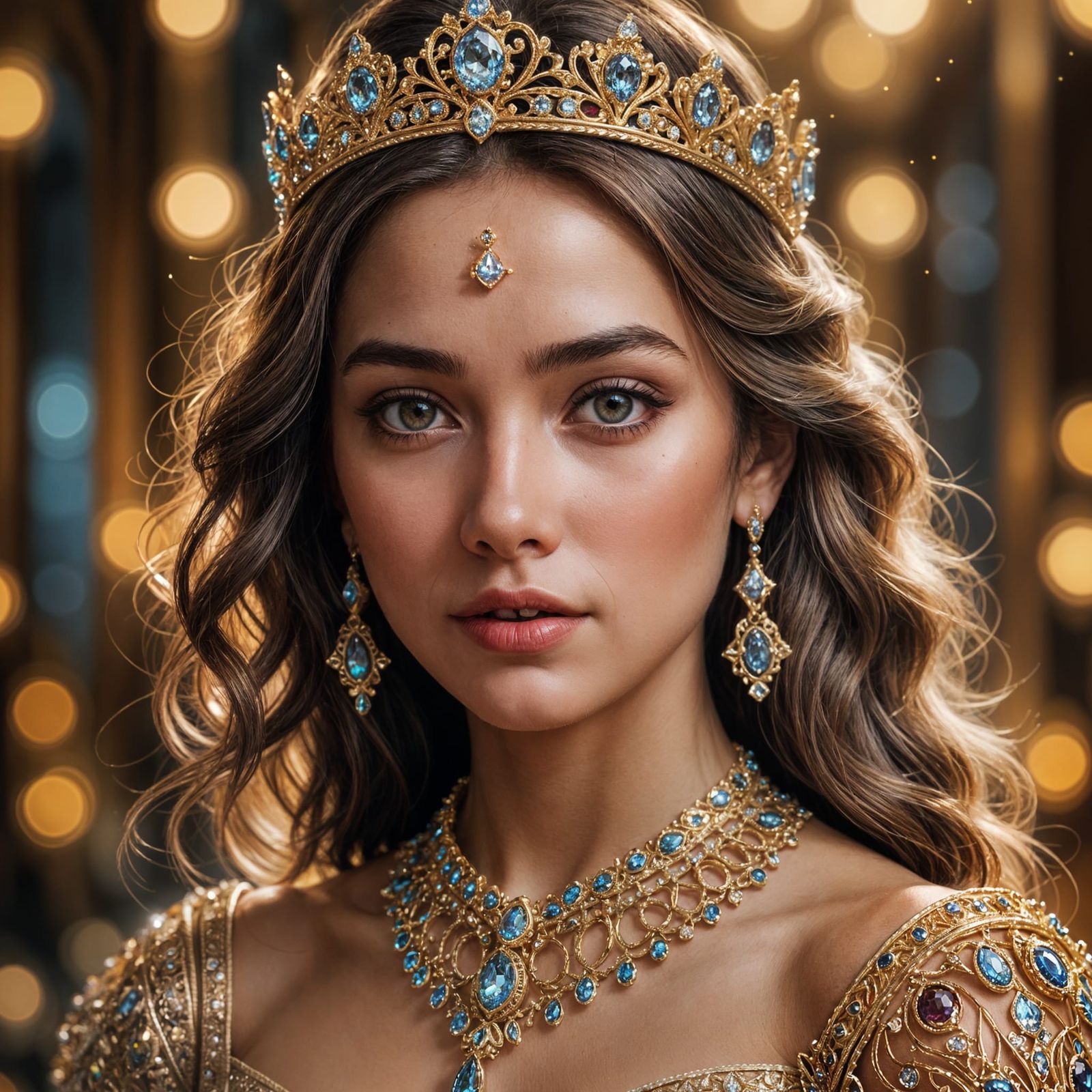 Regal Princess Adorned with Opulent Jewels
