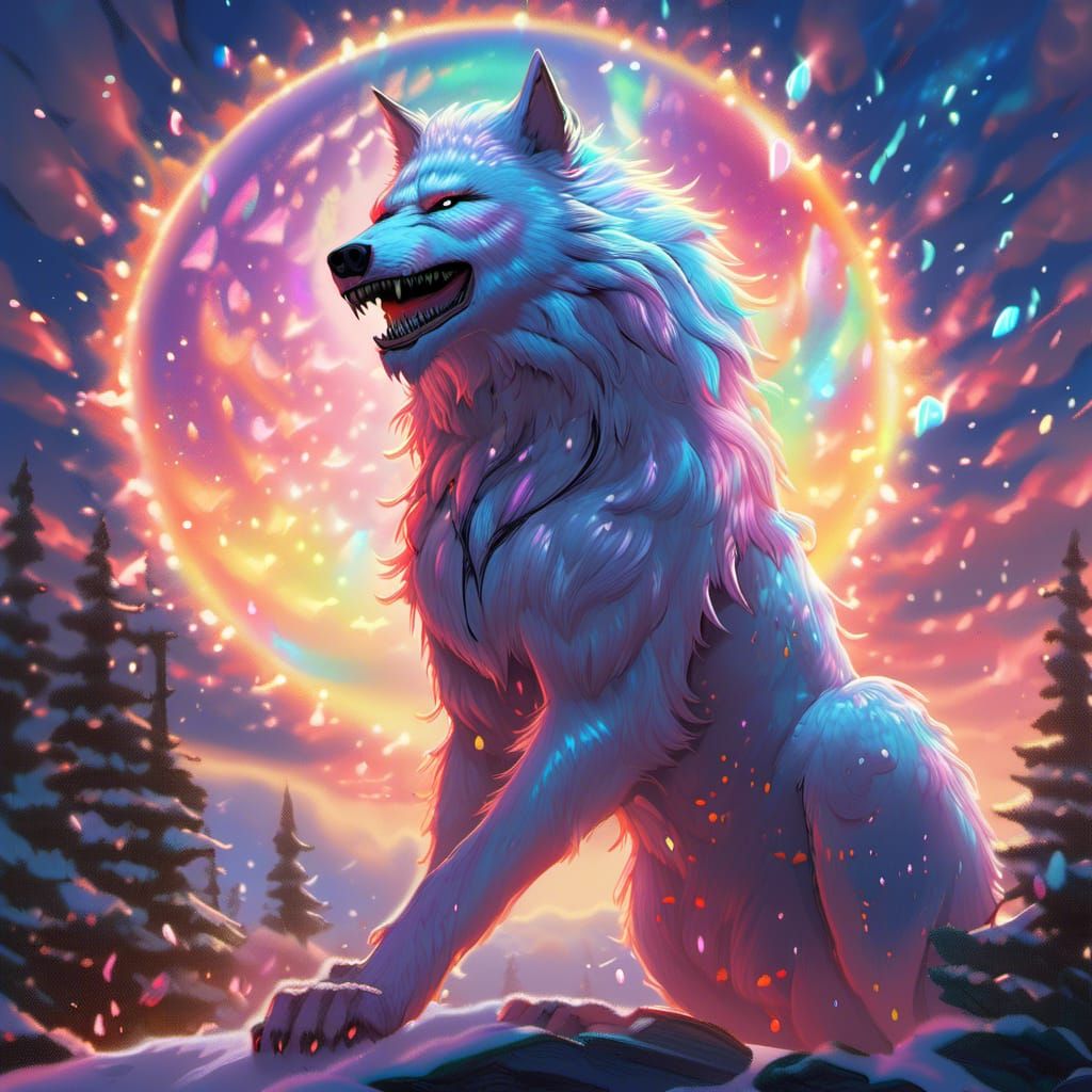 Glowing Wispy Werewolf Casting Magic