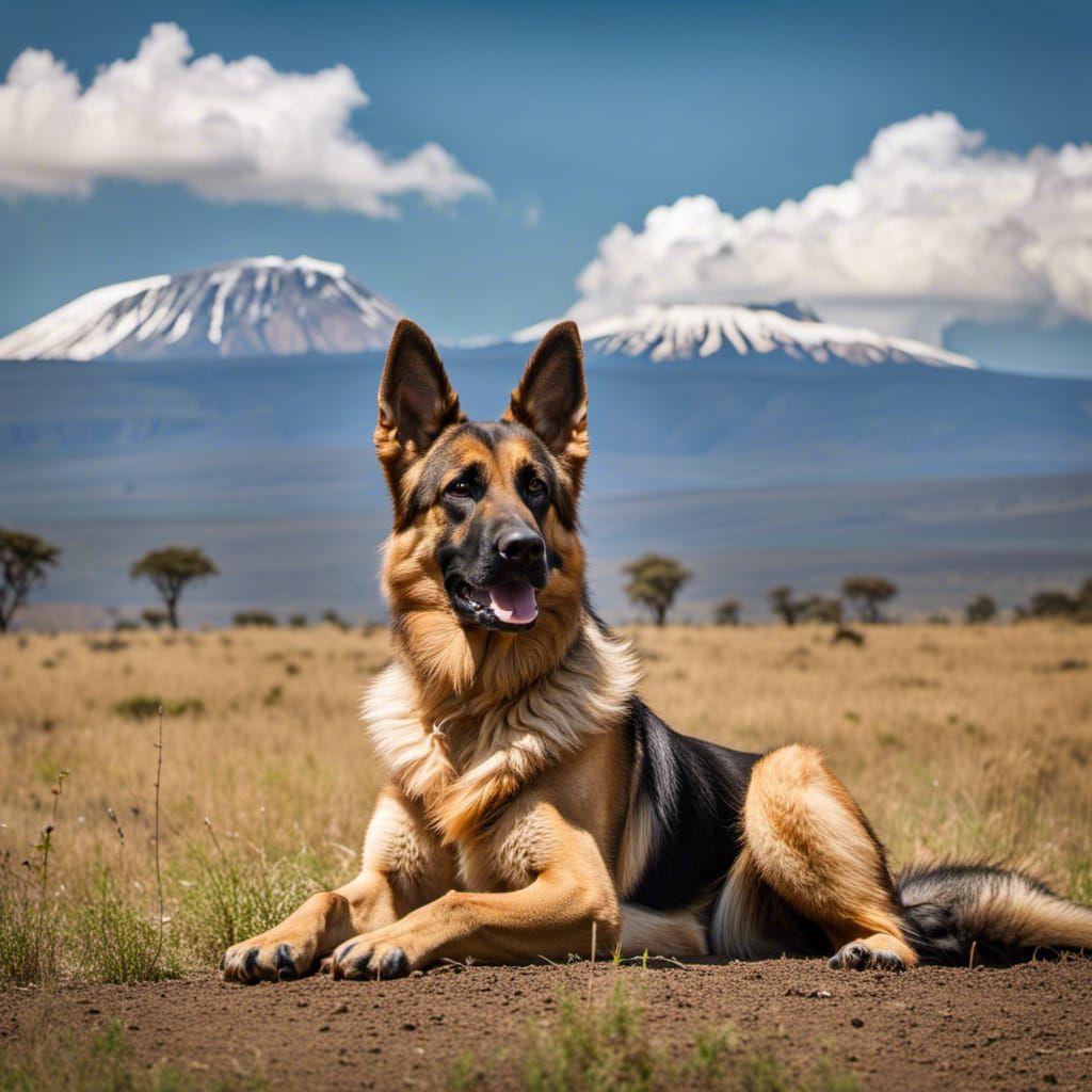 German Shepherd Dog at Amboseli National Park
