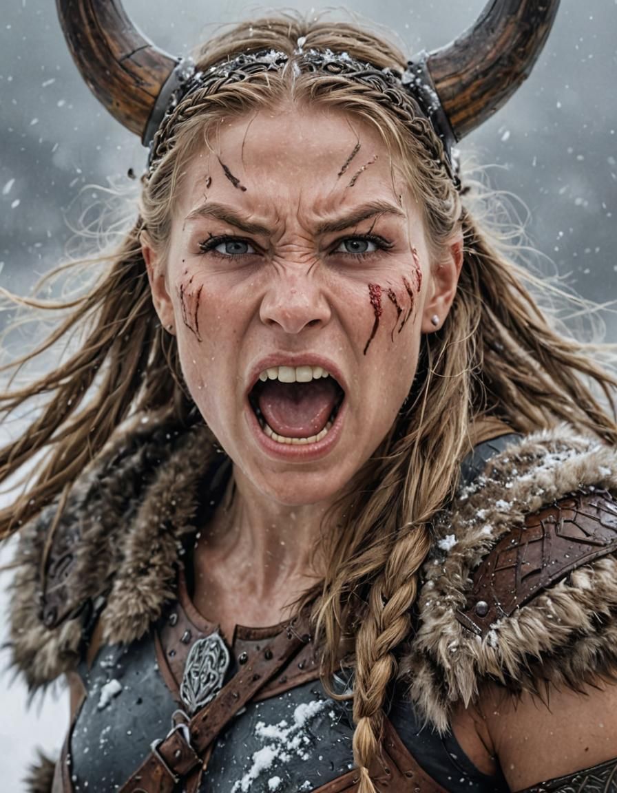 Fierce Viking Warrior in Hyperrealistic Concept Art