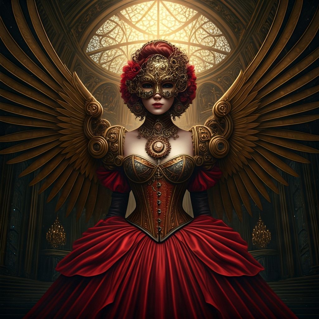 Steampunk Noblewoman With Mechanical Heart at Celestial Masq...